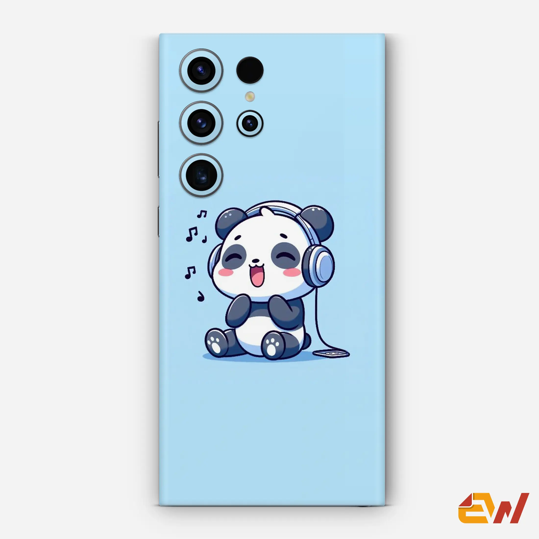 IMG1301_1 Panda with Headphones Mobile Skin - Image 1