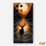 Sunset Art With Deer Mobile Skin